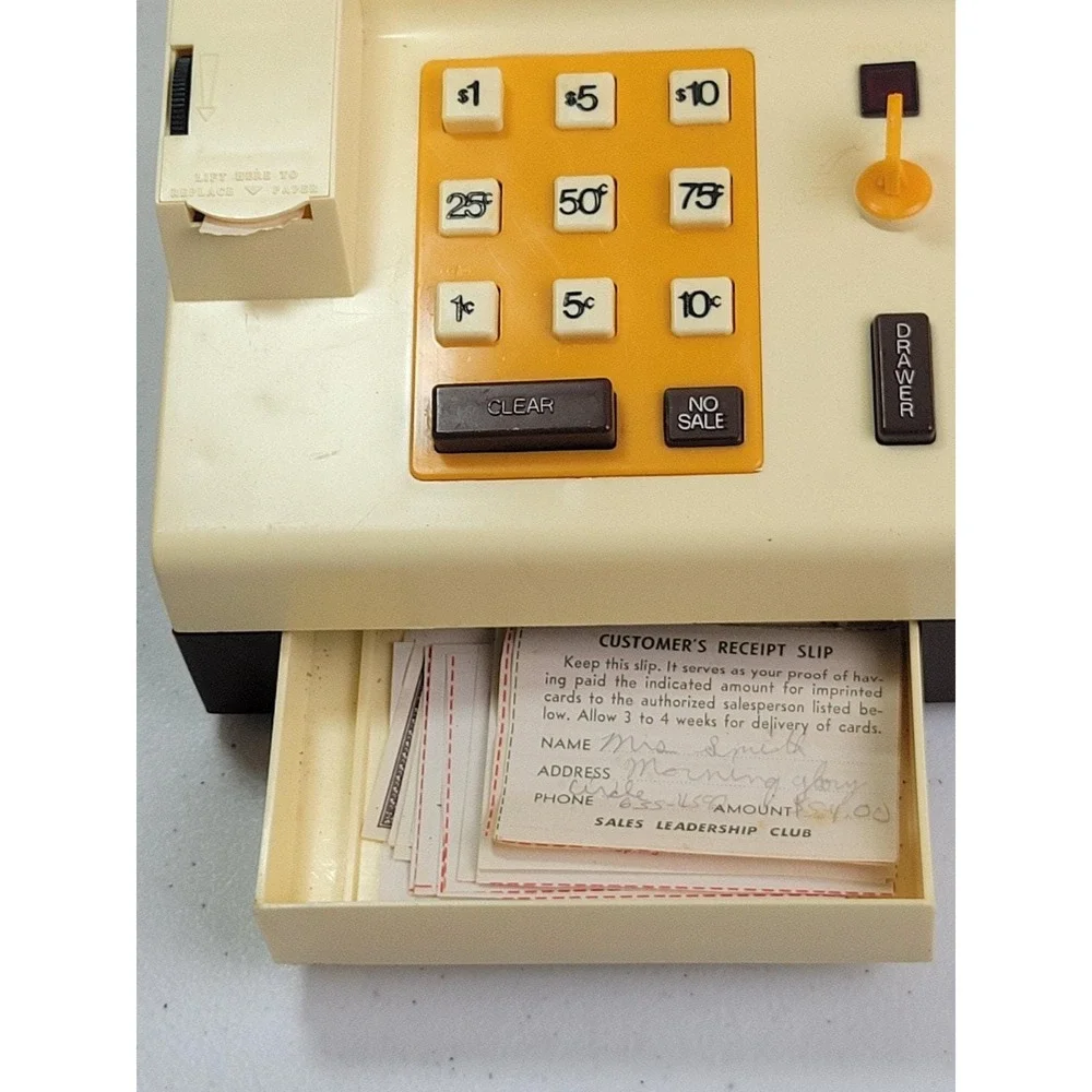 Vtg Durham Toy Cash‎ Register 1970s Pretend Play Retro Toy *Not working